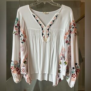 Easel Embroidered Boho Blouse
